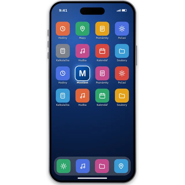 iPhone'da Mostbet – ana ekrandaki uygulama simgesi